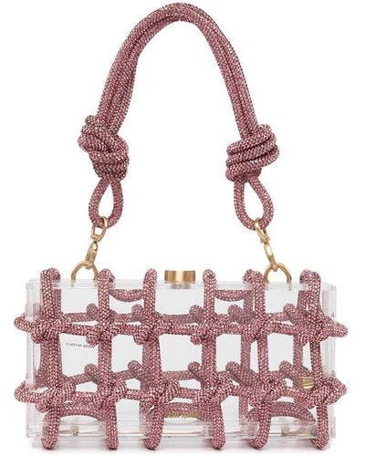 Cult Gaia Bess Crystal-embellished Shoulder Bag - Pink