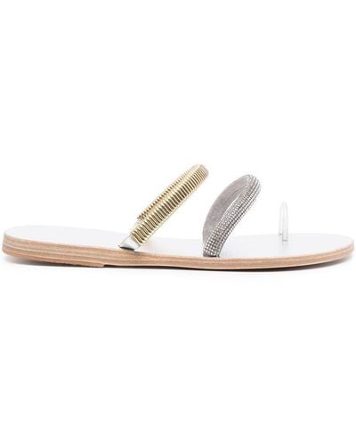 Ancient Greek Sandals Flache Pantoletten - Weiß