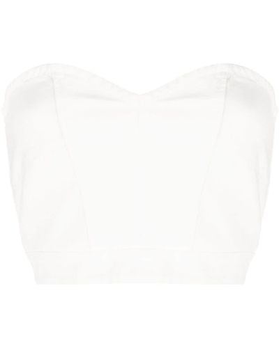 Forte Forte Strapless Cropped Bustier - White