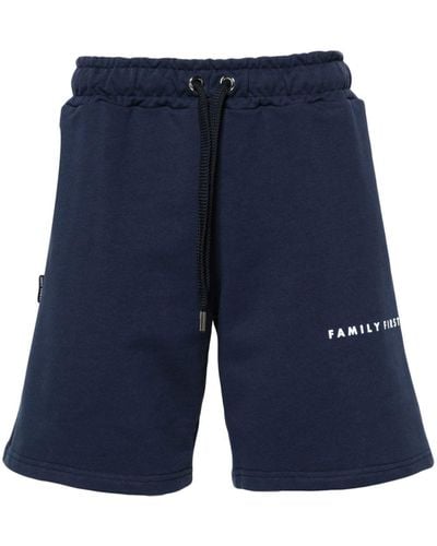 FAMILY FIRST Logo-print Jersey Bermuda Shorts - Blue