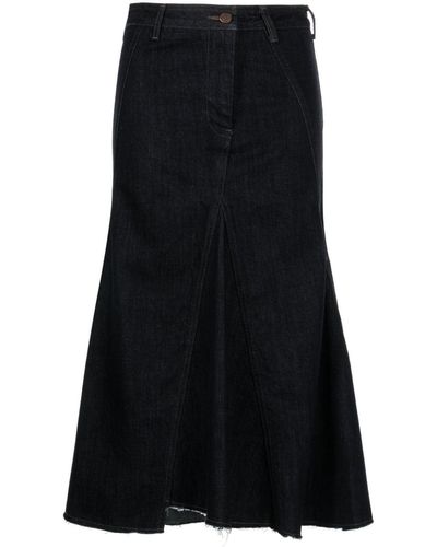 Low Classic High-waist denim skirt - Nero