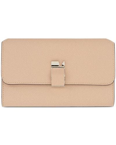 Valextra Nolo Pebble-texture Leather Clutch Bag - Natural