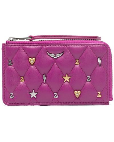 Zadig & Voltaire Tarjetero ZV Card con charms - Morado