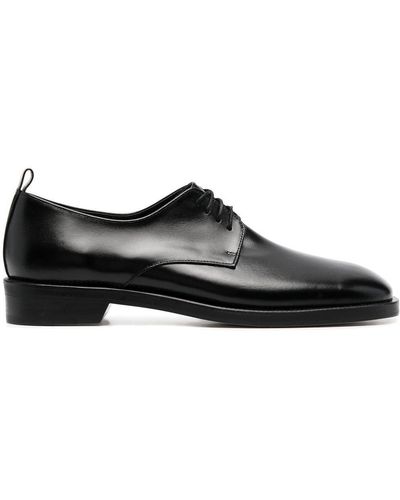 Low Classic Square Toe Leather Brogues - Black