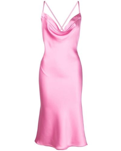 Norma Kamali Slip-on Satin Midi Dress - Pink