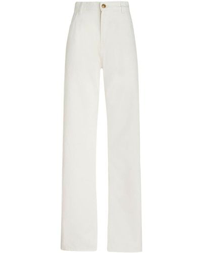 Etro Jean ample à logo brodé - Blanc