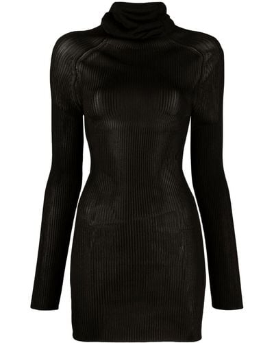 Victoria Beckham Ribbed-knit Longline Jumper - Black