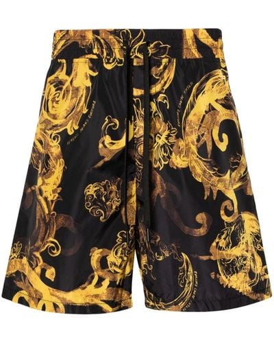 Versace Shorts con stampa Baroccoflage - Giallo