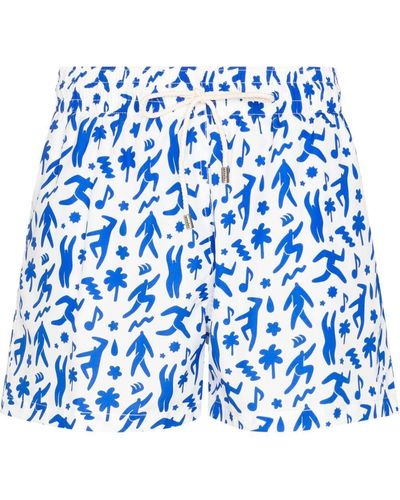 ARRELS Barcelona Abstract-print Swim Shorts - Blue