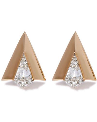 Annoushka 18kt Yellow Gold Deco Arrow Diamond Stud Earrings - Multicolour
