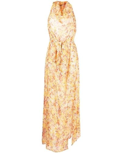 STAUD Adele Floral-print Dress - Metallic