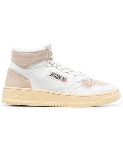 Autry Medalist High-top Leather Sneakers - White