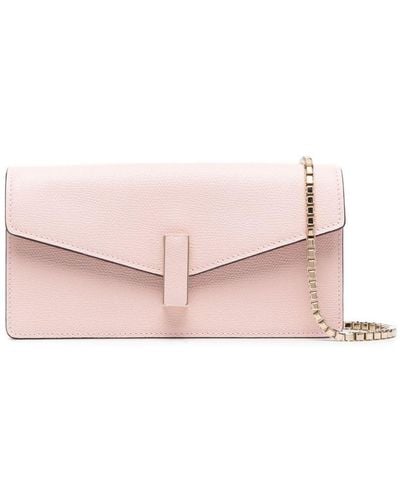 Valextra Iside Leather Clutch Bag - Pink
