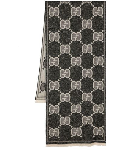 Gucci Sjaal Met GG Logo - Zwart