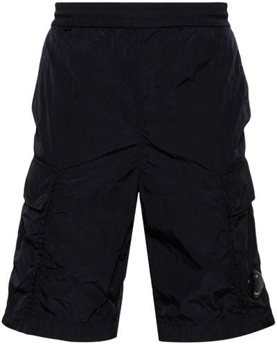 C.P. Company Chrome-r Crinkled Cargo Shorts - Black