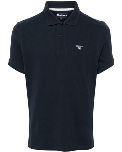 Barbour Logo-embroidered Cotton Polo Shirt - Blue