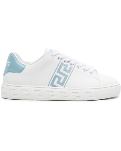 Versace Greca-embroidered Lace-up Trainers - White