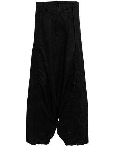 Julius Loose fir cotton blend trousers - Negro