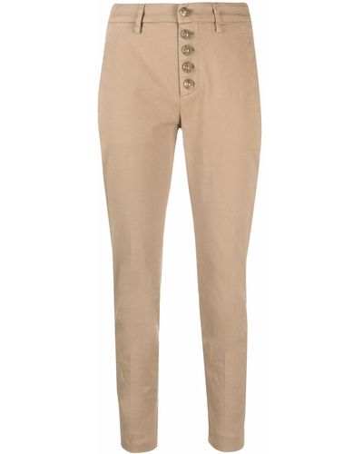 Dondup Cropped Skinny-fit Trousers - Natural