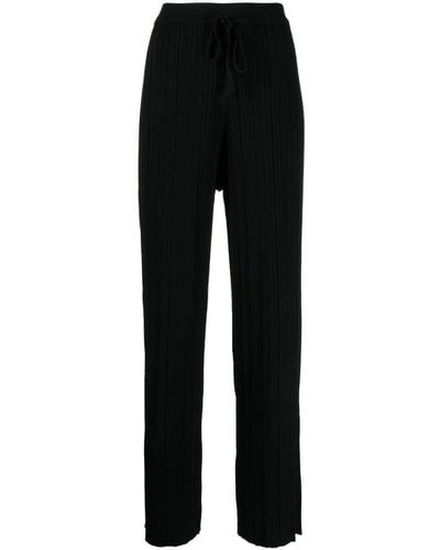 B+ AB Crepe-texture High-waisted Trousers - Black