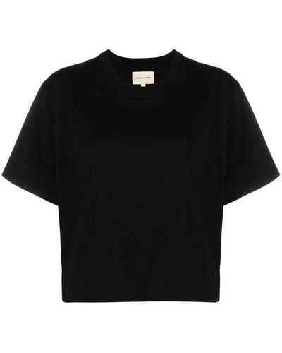 Loulou Studio Camiseta con dobladillo liso - Negro