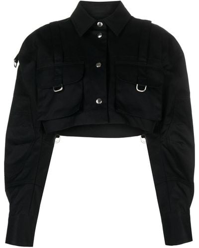 Off-White c/o Virgil Abloh Cropped Cotton Jacket - Black