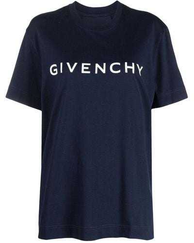 Givenchy Archetype T-Shirt mit Logo-Print - Blau