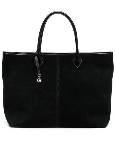 Claudie Pierlot Logo-charm Suede Tote Bag - Black