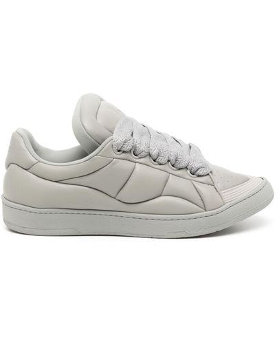 Lanvin Curb Xl Leather Trainers - Grey