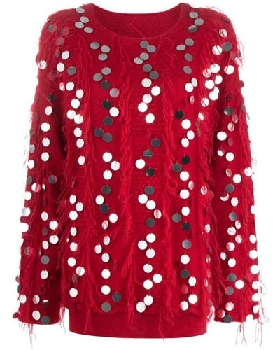 Ports 1961 Sequin-embellished Mohair Blend Sweater - Red