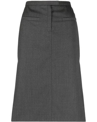 Courreges Logo-patch Straight Skirt - Grey