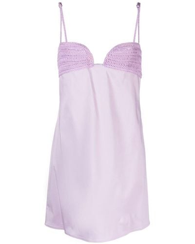 Magda Butrym Crochet-detail Babydoll Dress - Purple