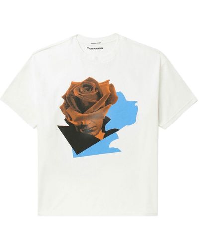 Undercover Collage-print Cotton T-shirt - White