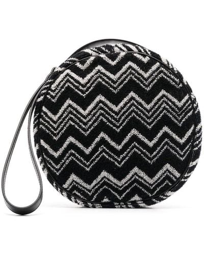 Missoni Striped Zip-up Wash Bag - Black