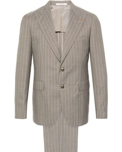 Tagliatore Pinstriped Single-breasted Suit - Grey