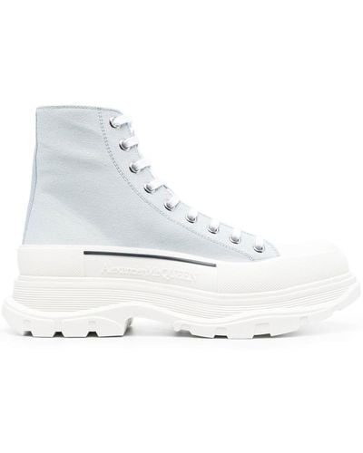 Alexander McQueen Tread Slick Canvas Boots - White