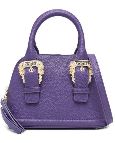 Versace Baroque-buckles Tote Bag - Purple