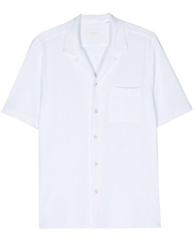 Xacus Seersucker-Hemd mit Reverskragen - Weiß
