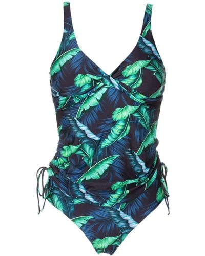 Lygia & Nanny Bruma Tankini Met Bladprint - Blauw