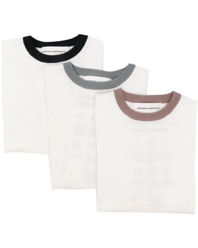 Extreme Cashmere N°339 Chloe Knitted Top (pack Of Three) - White