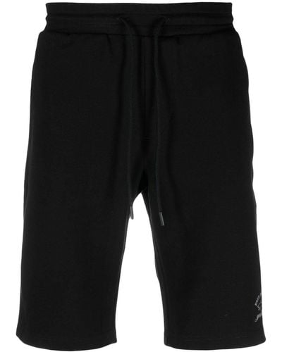 Paul & Shark Pantalones cortos de deporte con logo estampado - Negro
