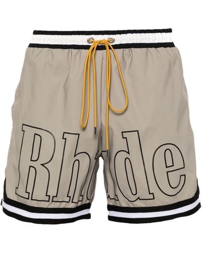 Rhude Mid-rise Swim Shorts - Grey