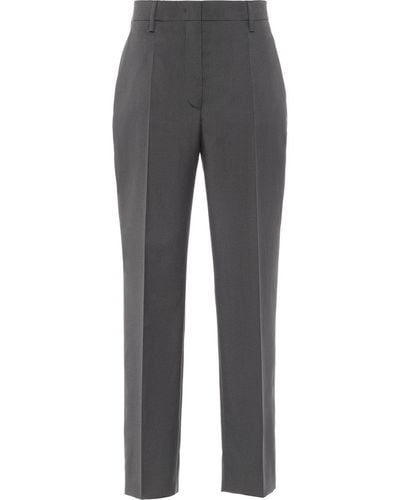 Prada Straight-leg Wool Trousers - Grey
