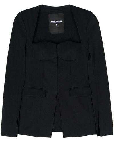 Patrizia Pepe Corset-style Jacket - Zwart