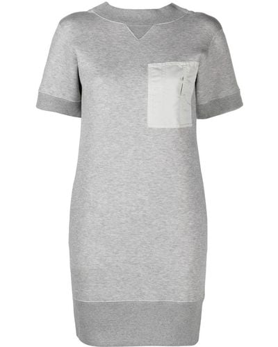 Sacai Short-sleeve Cotton Dress - Grey