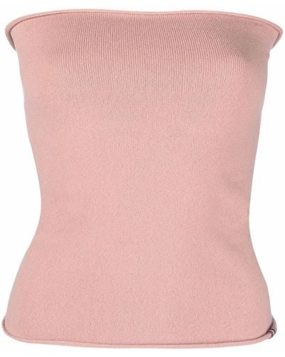 Extreme Cashmere Top de punto ajustado - Rosa