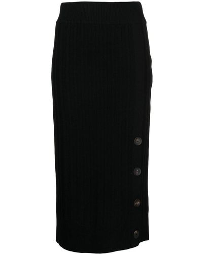 Pringle of Scotland Ribbed-knit Pencil Skirt - Black