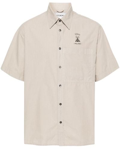 Iceberg Logo-print Short-sleeve Shirt - White