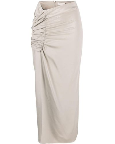 The Mannei Asymmetric-design Maxi Skirt - White