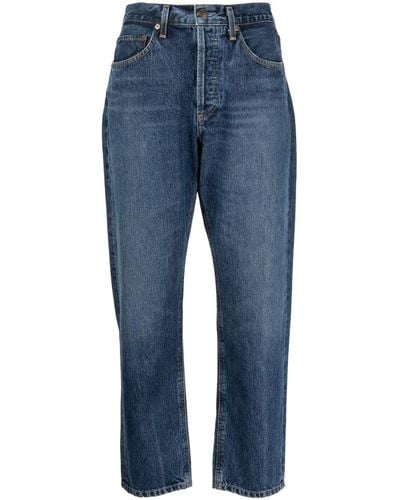 Agolde Cropped-Jeans mit hohem Bund - Blau